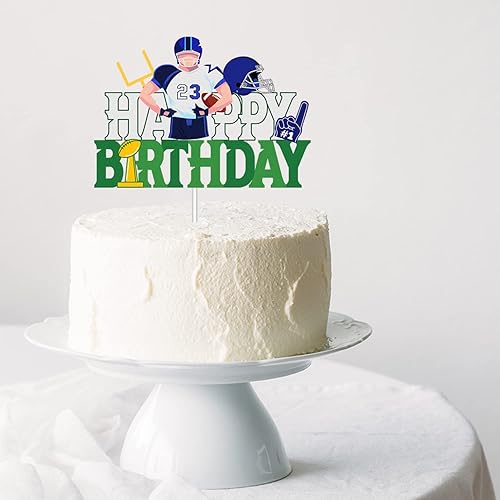 Miniatura 5 de Super Bowl - Decoración para pastel de feliz cumpleaños  Selección de pastel de fútbol americano  Decoración de pastel de jugador  Rugby Ball Sports
