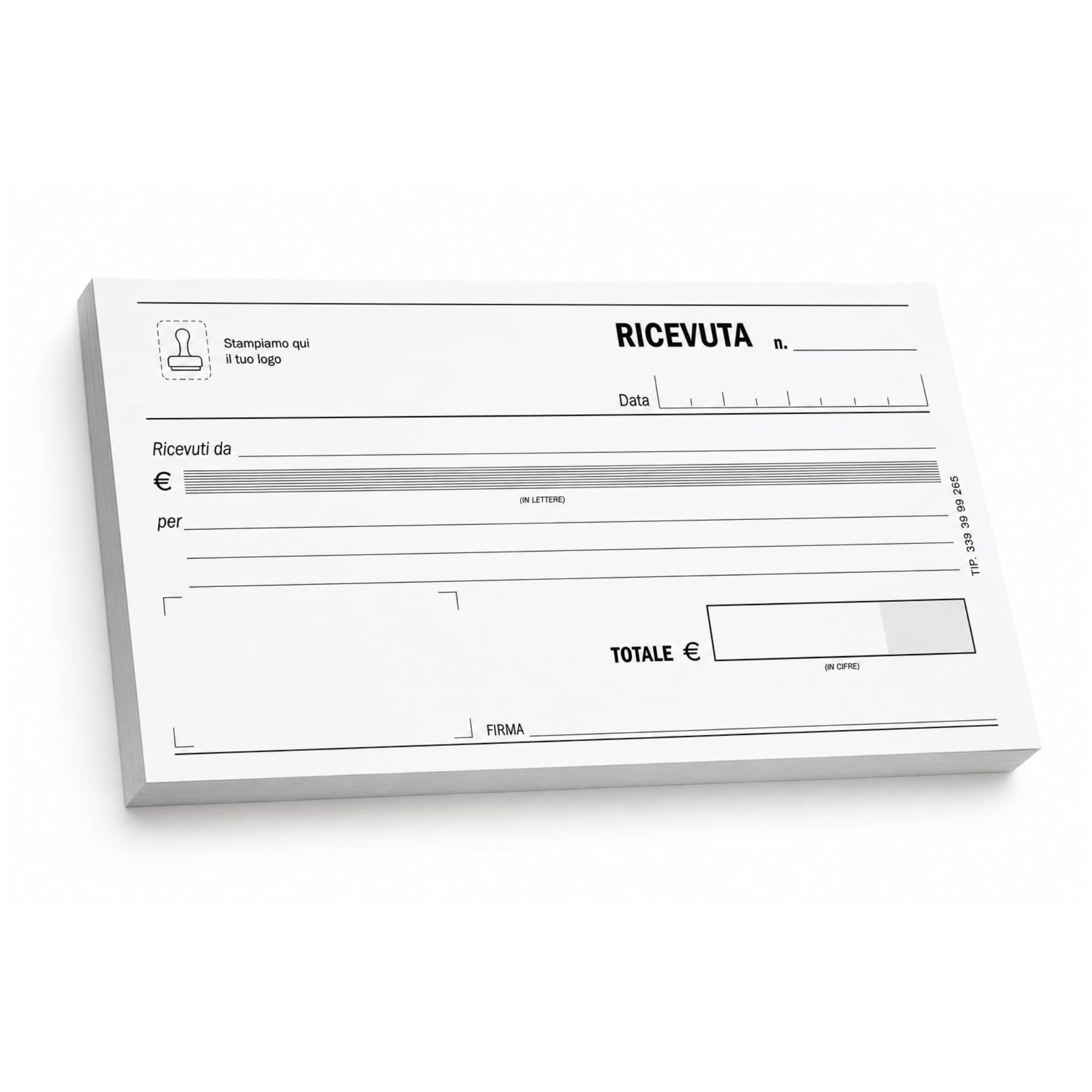 Blocchetti Ricevute Personalizzate 10×17 cm – 50 Blocchetti da 50 Ricevute Autoricalcanti in Duplice Copia – Personalizzazione con Timbro Inclusa – Per Oratori, Associazioni, Scuole ed Eventi
