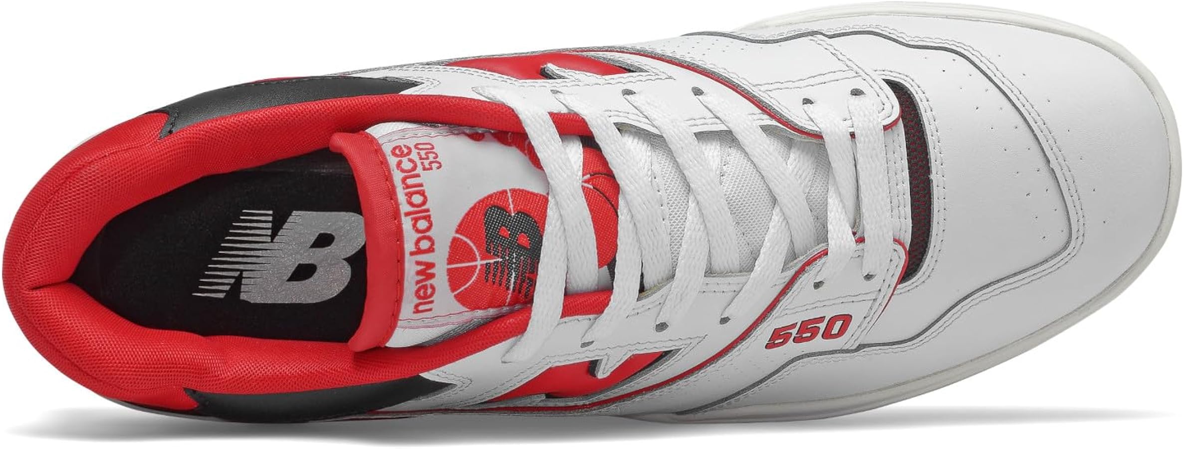 Amazon.com | New Balance Men's BB550 Sneakers, White/Red, 11.5