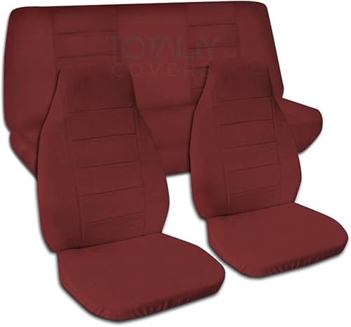 Miniatura 3 de Totally Covers Compatible con fundas de asiento de color sólido para Jeep Wrangler YJ 1987-1995 marrón - Juego completo delantero y trasero (22
