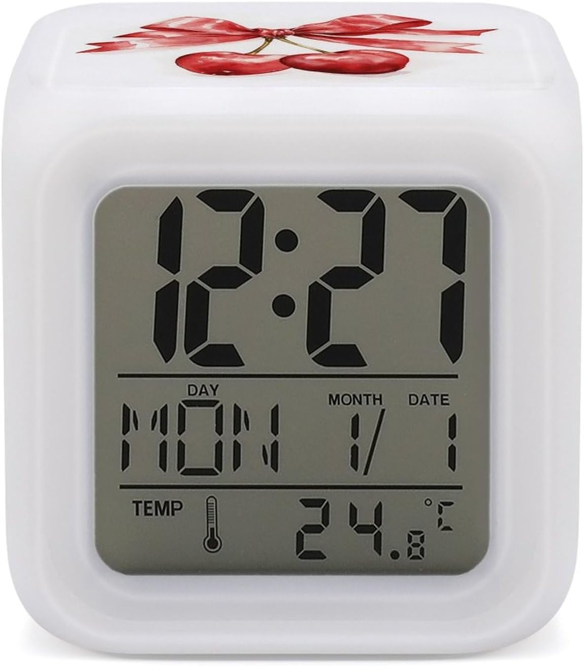 Pink Bow Cherrys Digital Alarm Clock Alarm Clock for Bedroom