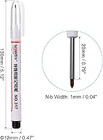 Vista 2 de PATIKIL Rotuladores de punta profunda, paquete de 4 rotuladores de punta larga, punta negra, para carpintería de construcción, carpintería