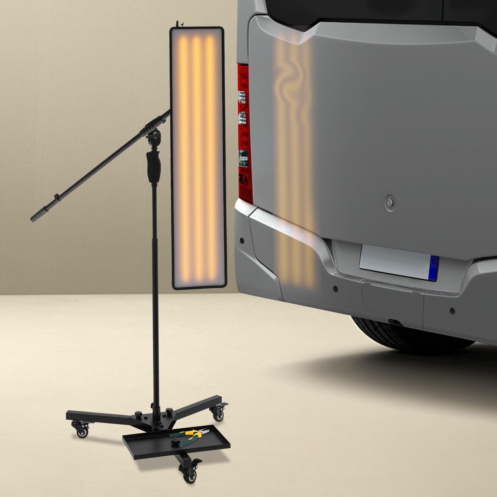 Kit di riparazione ammaccature per auto, con lampada a LED, funzionamento a batteria | Per officine, strutture di carrozzeria, riparazioni mobili, concessionari di auto, centri estetici e garage privati