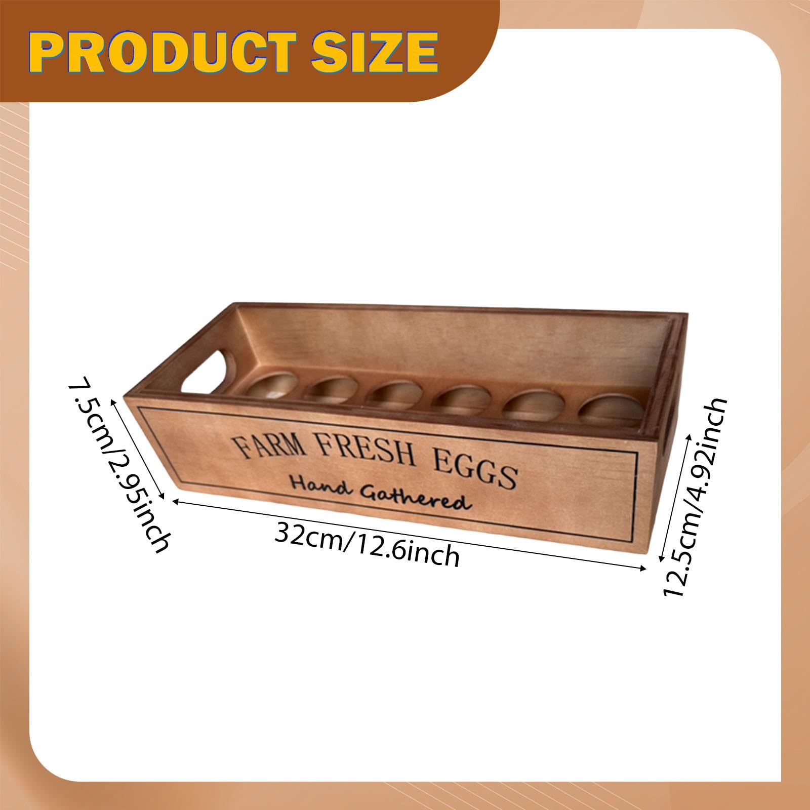 Espositore Portauova in Legno, Portauova Fresche Verticale, Cesto Portaoggetti Rustico da Cucina, per Uova di Pasqua, Pollo, Anatra, Quaglia, Onaugurazione della Casa, 32 x 12,5 x 7,5 CM