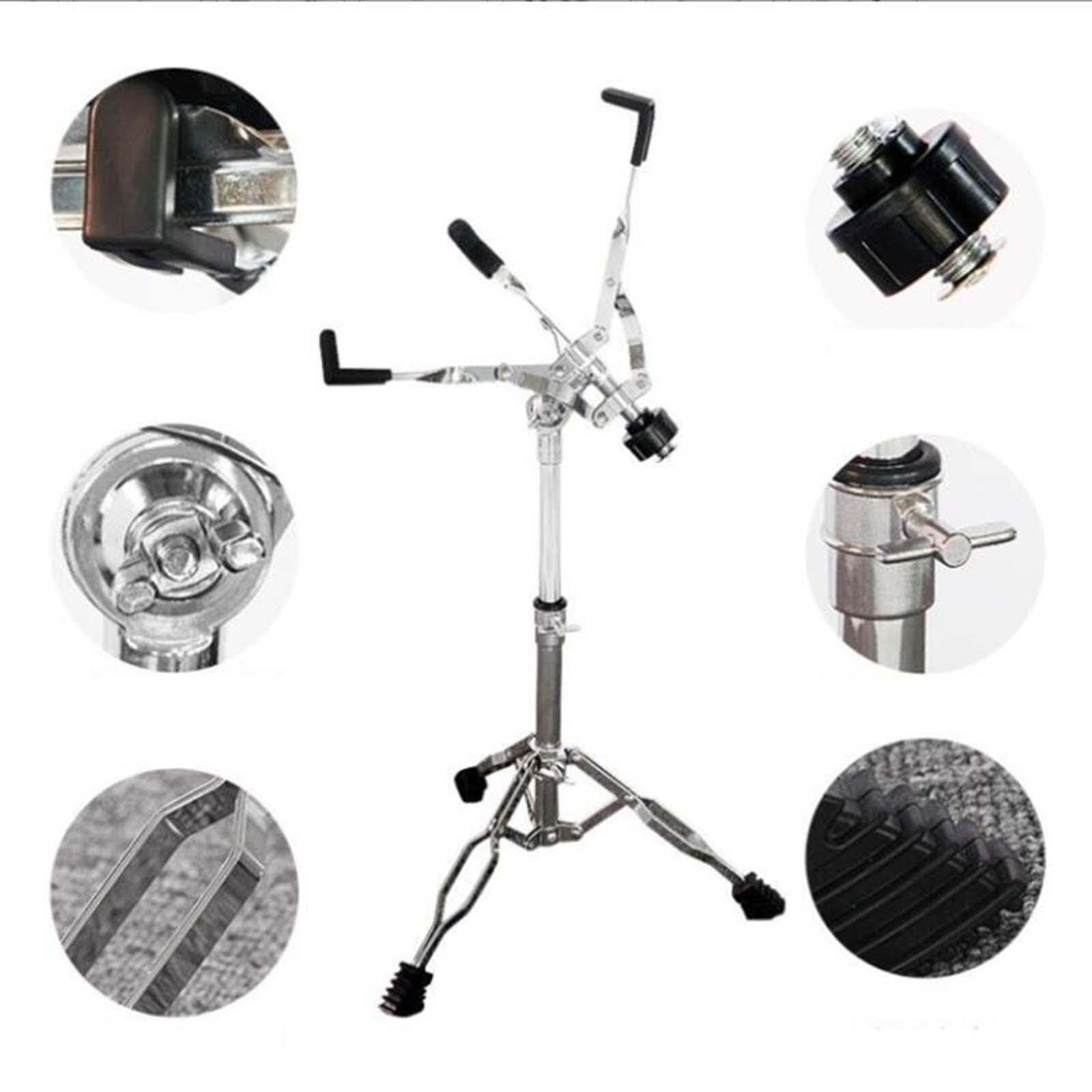 Supporto per rullante, supporto per pad per batteria, staffa per batteria, manopola regolabile, supporto per strumenti, staffa triangolare per sala da