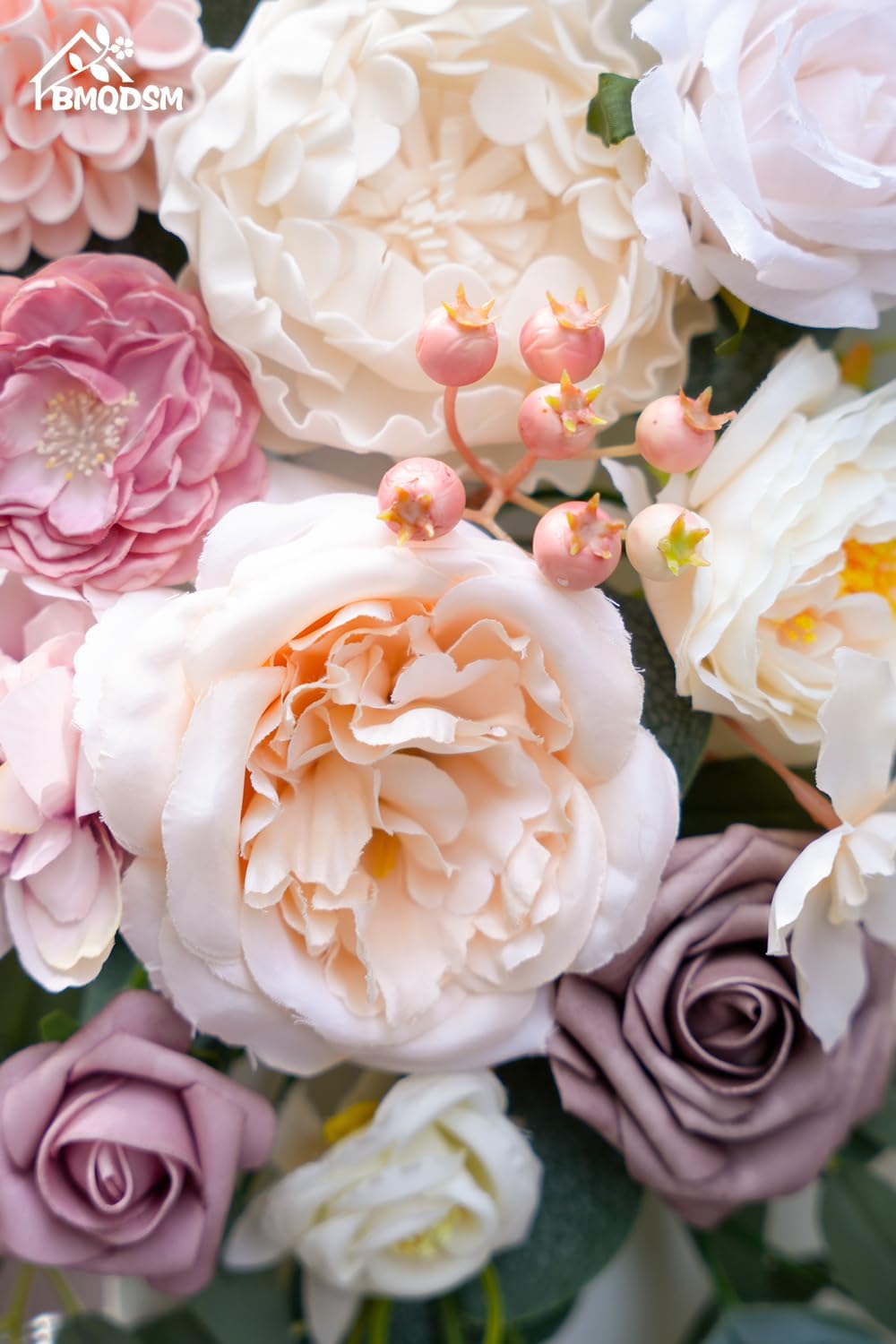 Faux Flowers Wedding Arch Flowers Kit(Pack of 2) Wedding Welcome Sign for Wedding Decor Ceremony and Reception Backdrop Decoration (Dark Pink)