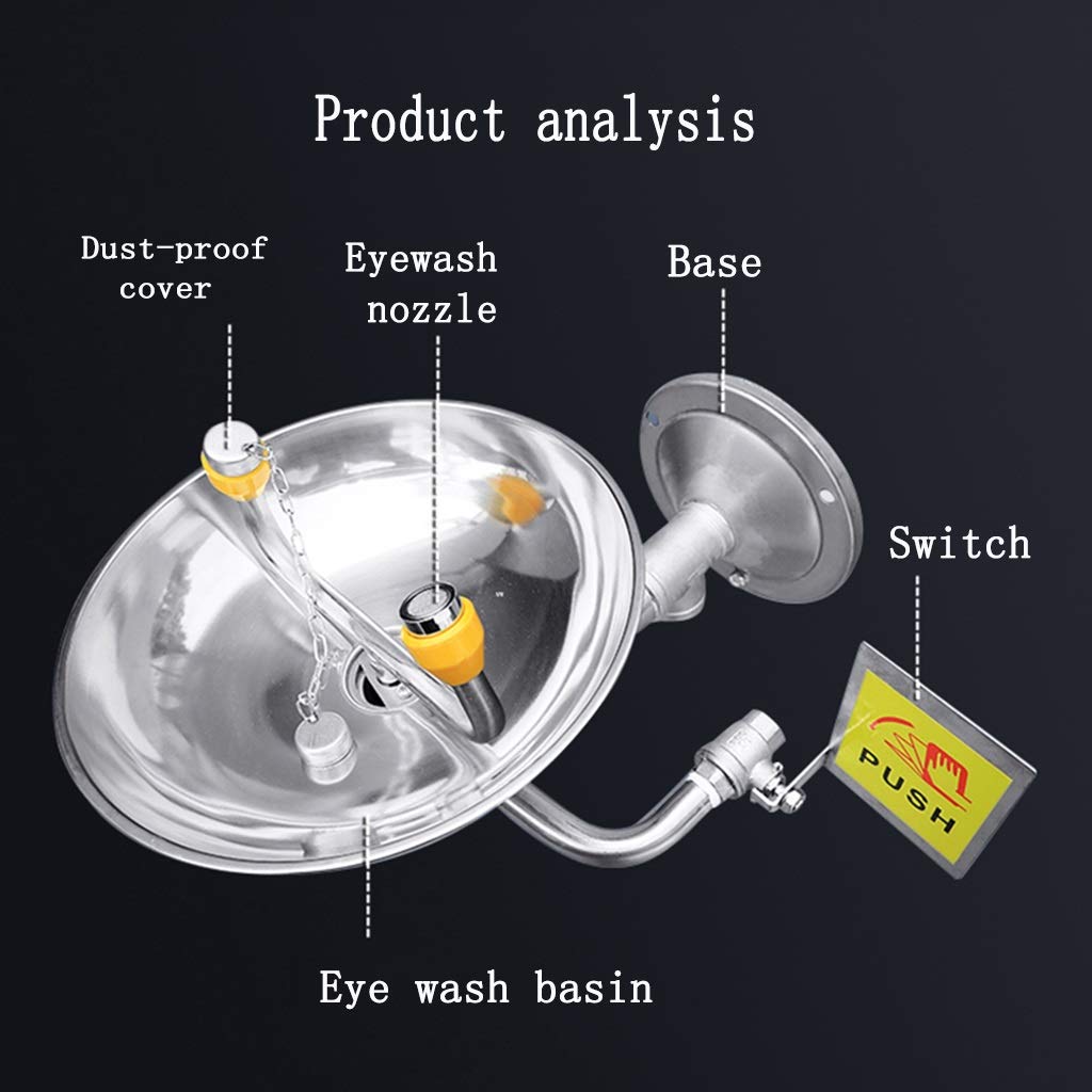Station de Lavage oculaire Murale, système de Lavage oculaire économique avec Capuchon Jaune pour cabinets médicaux d'entrepôt de Laboratoire