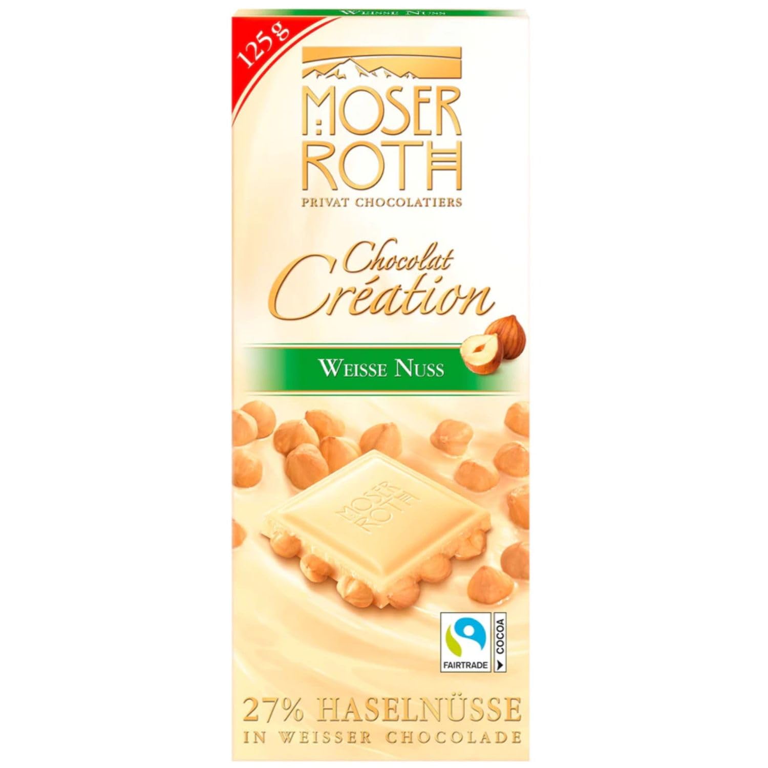 Moser Roth Chocolat Creation Weisse Nuss 27% Haselnusse 125g Imported (Germany) (B0CNS26BT6) Amazon Price History, Amazon Price Tracker
