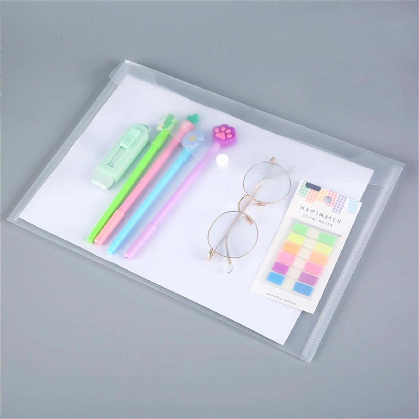 Buste in plastica for documenti A4 con chiusura bottone a pressione Custodia trasparente for for forniture di cancelleria for ufficio domestico 36 pezzi