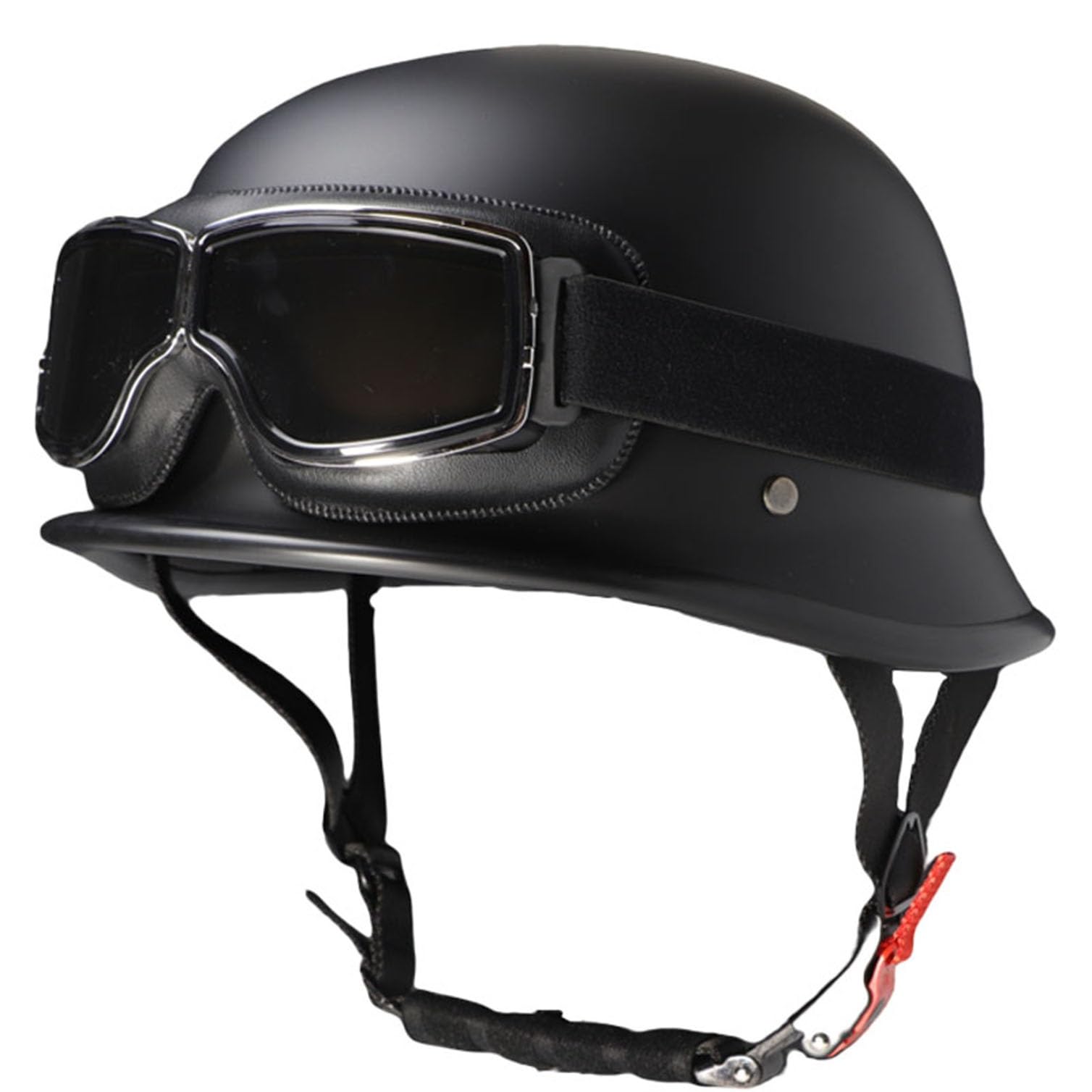 Halbschalenhelm Mit ECE-Zulassung Vintage Motorradhelm Baseball Cap Cruiser Chopper Scooter Helm Herren Retro Motorrad Halbhelm Damen Mofa Helm mit Brille(2,M=57~58cm)