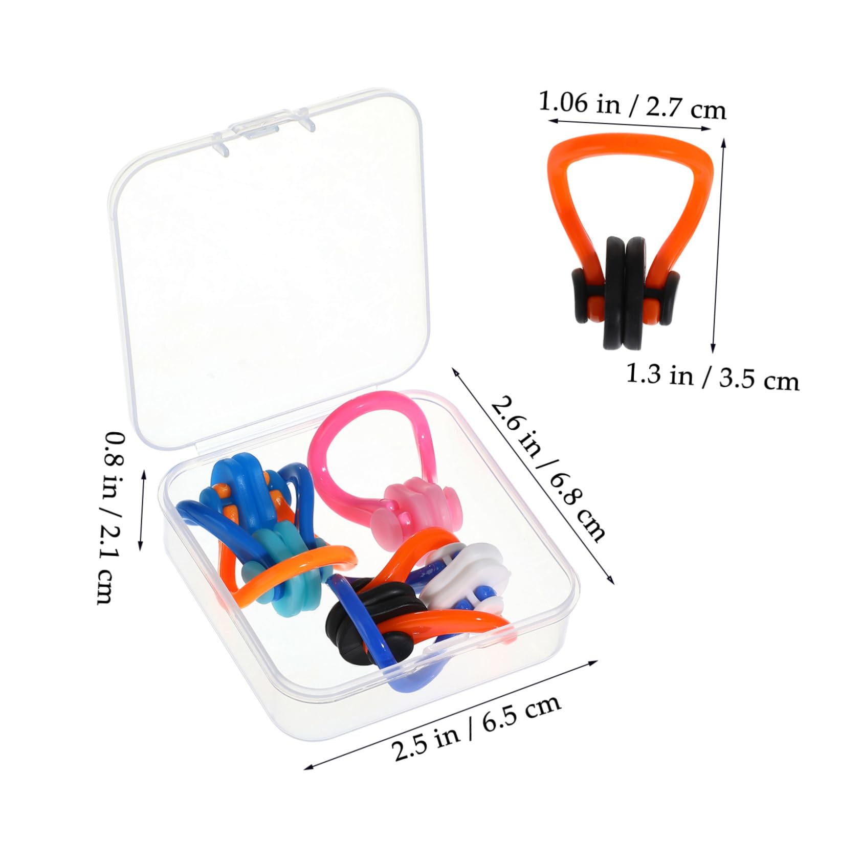 VICASKY 10pcs Silicone Nose Clips for Swimming Nonslip Plugs for Adults Colorful Swimming Accessories for Beginners Convenient Storage in Handy Box