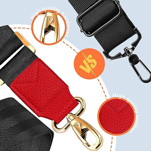Image of ZINZ 60 inch Universal Bag Strap with Ultra-thick Fixed Breathable Pad Adjustable Heavy-duty Shoulder Strap for Laptop bag Crossbody Luggage Gym Bag Camera Bag and more -Black Red