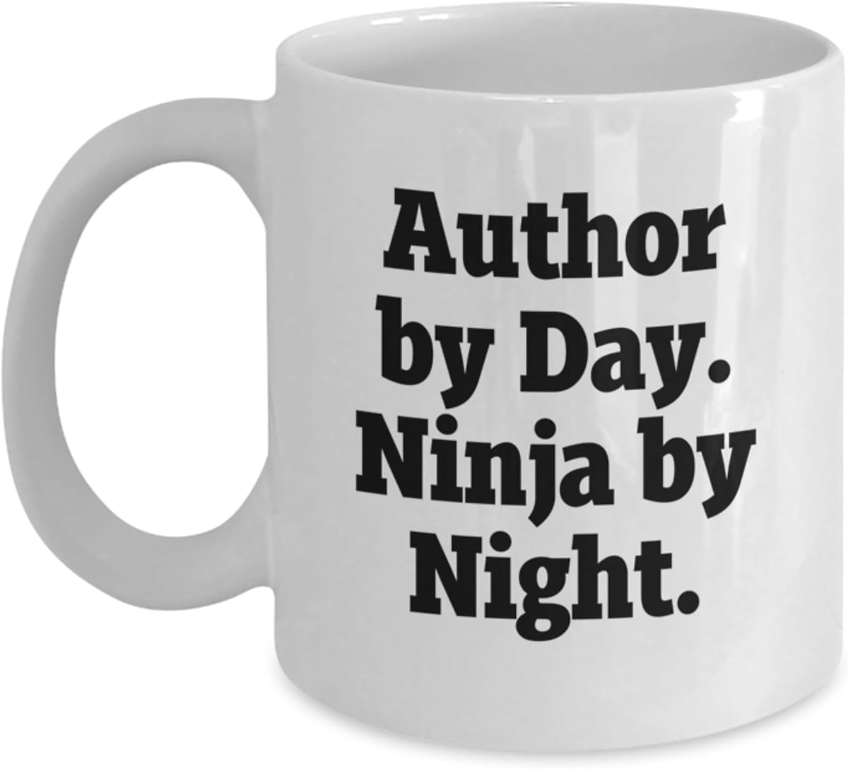 Author Gifts from Friends, Unique White Coffee Mugs for Author By Day Ninja By Night, Graduation Unique Gifts