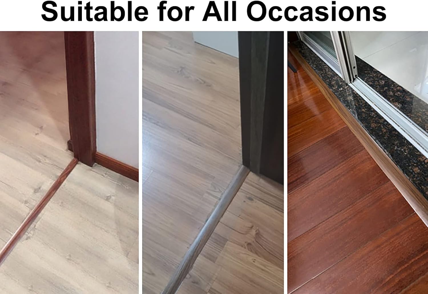 Floor Transition Strip Flooring Edge Trim, Wood Grain Aluminum Transition Strip for Uneven Floors,Arc Multi-Purpose Threshold Strip,Cuttable Waterproof Joint Cover Strip (Color : Style 6)