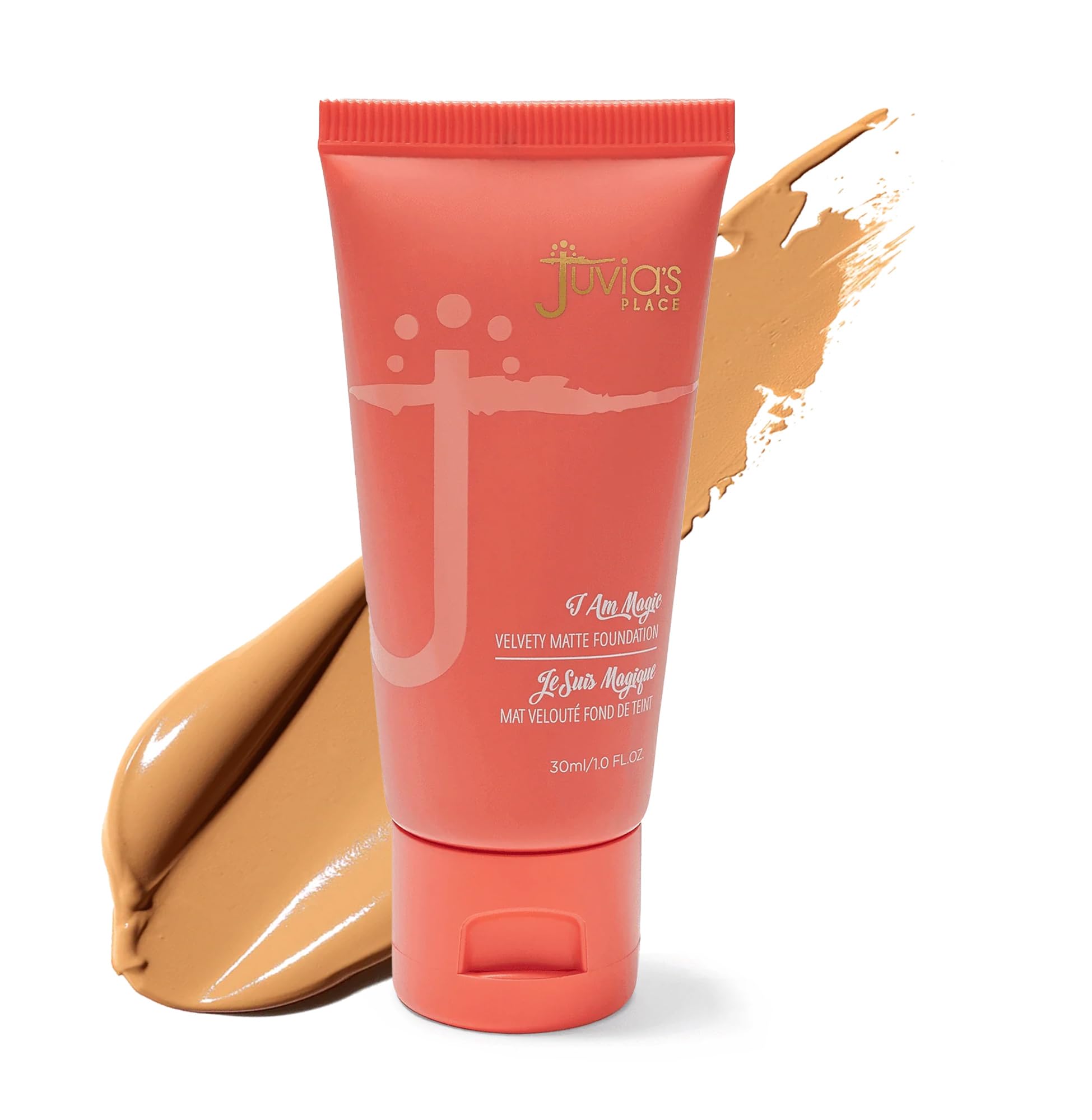 Juvia's Place I Am Magic Velvety Matte Liquid Foundation 520 - Tangier - Medium w/Warm Undertone, Makeup Foundation Full Coverage, Lightweight, Long