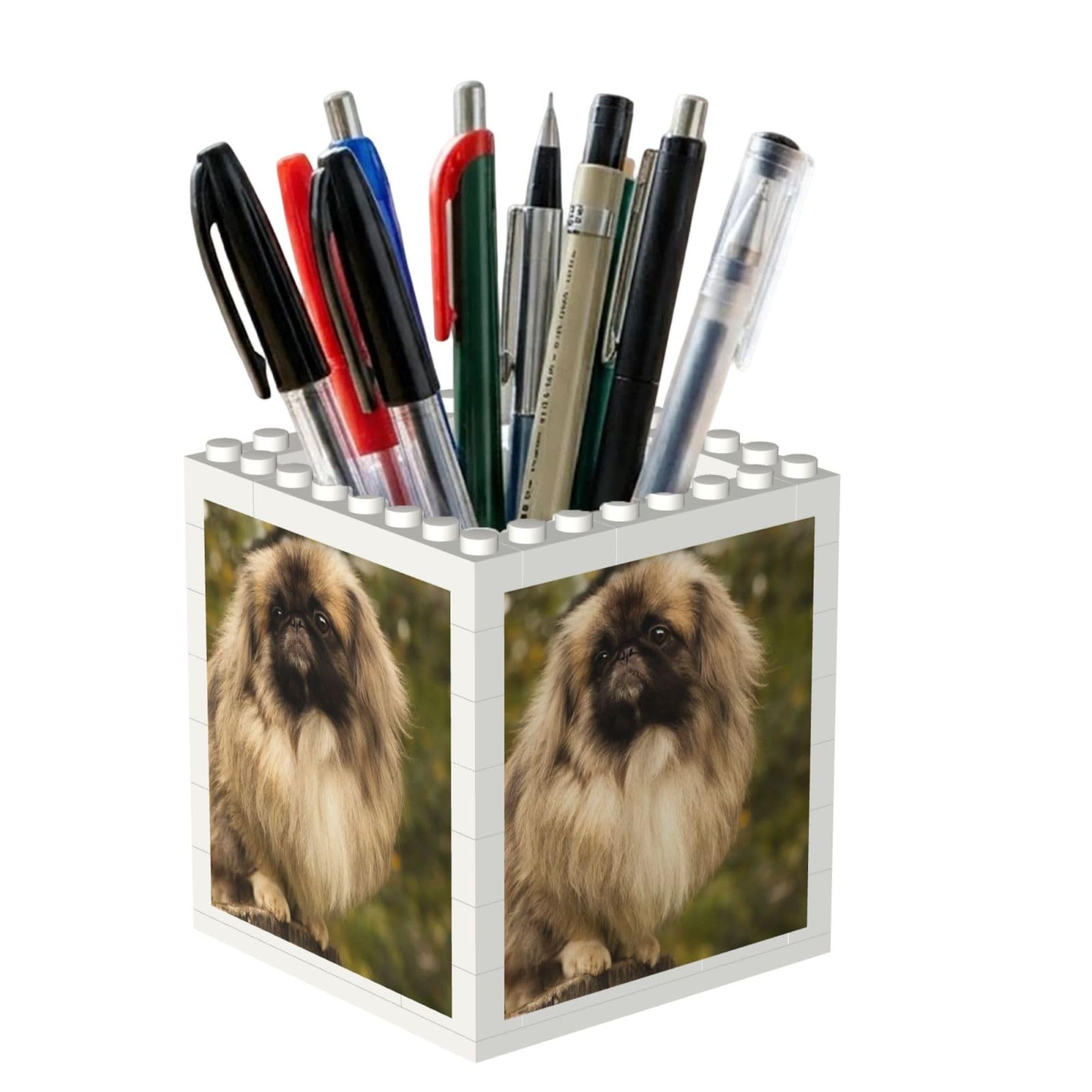 Poadnly Pug Dog Printed, Pen Pot Pencil Holder for Office Home School, Compact Desk Organiser for Office Stationery