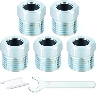 GASHER Brass Brake Line Fittings, Plated 1/2-20 Thread For 5/16", Fuel Line Inverted Flare Nut For Fuel/AIR/Lquid/Gas(10Pcs)