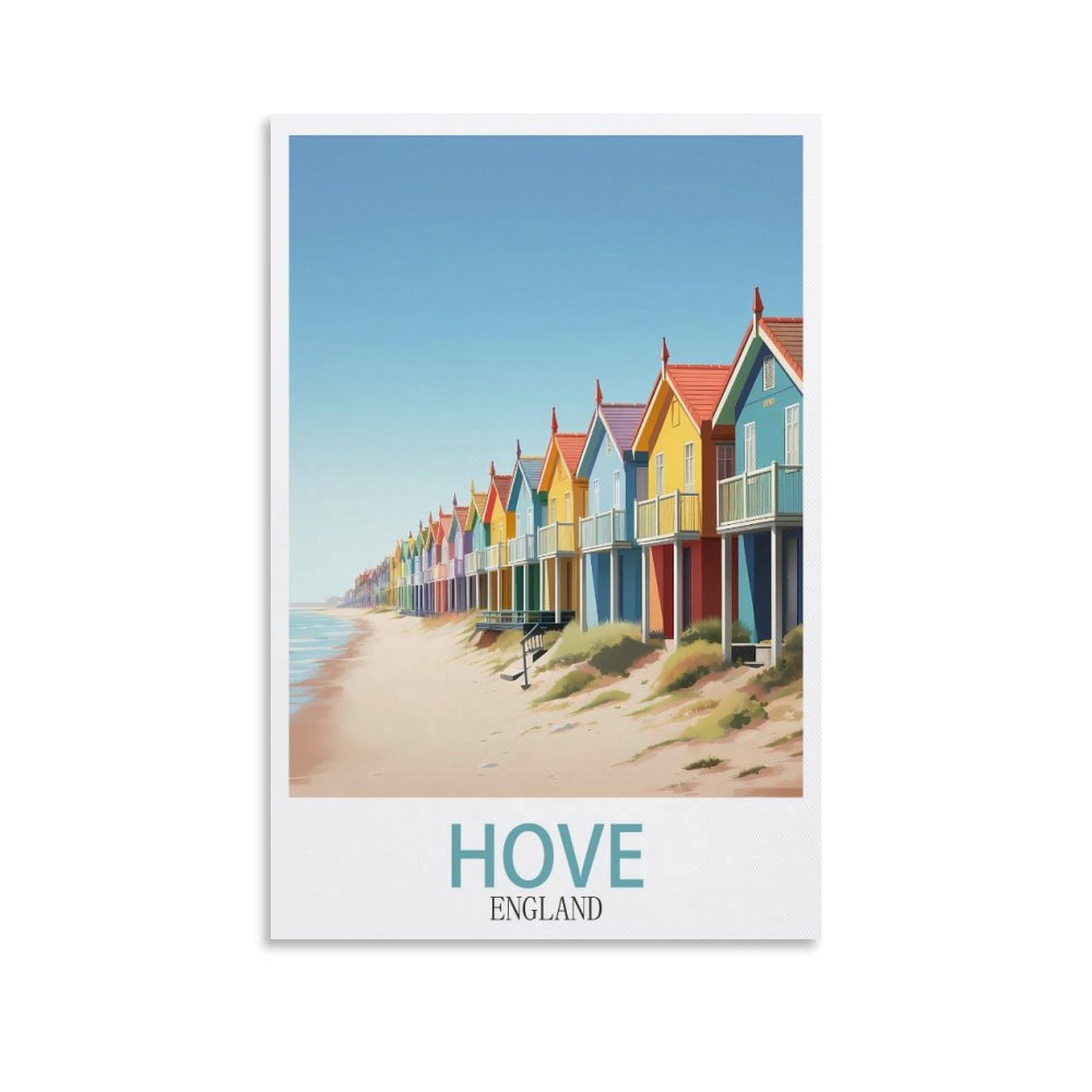 ZBBGGOZ Hove England Vintage Travel Posters 08x12inch(20x30cm) Canvas Wall Posters And Art Picture Print Modern Family Bedroom Decor