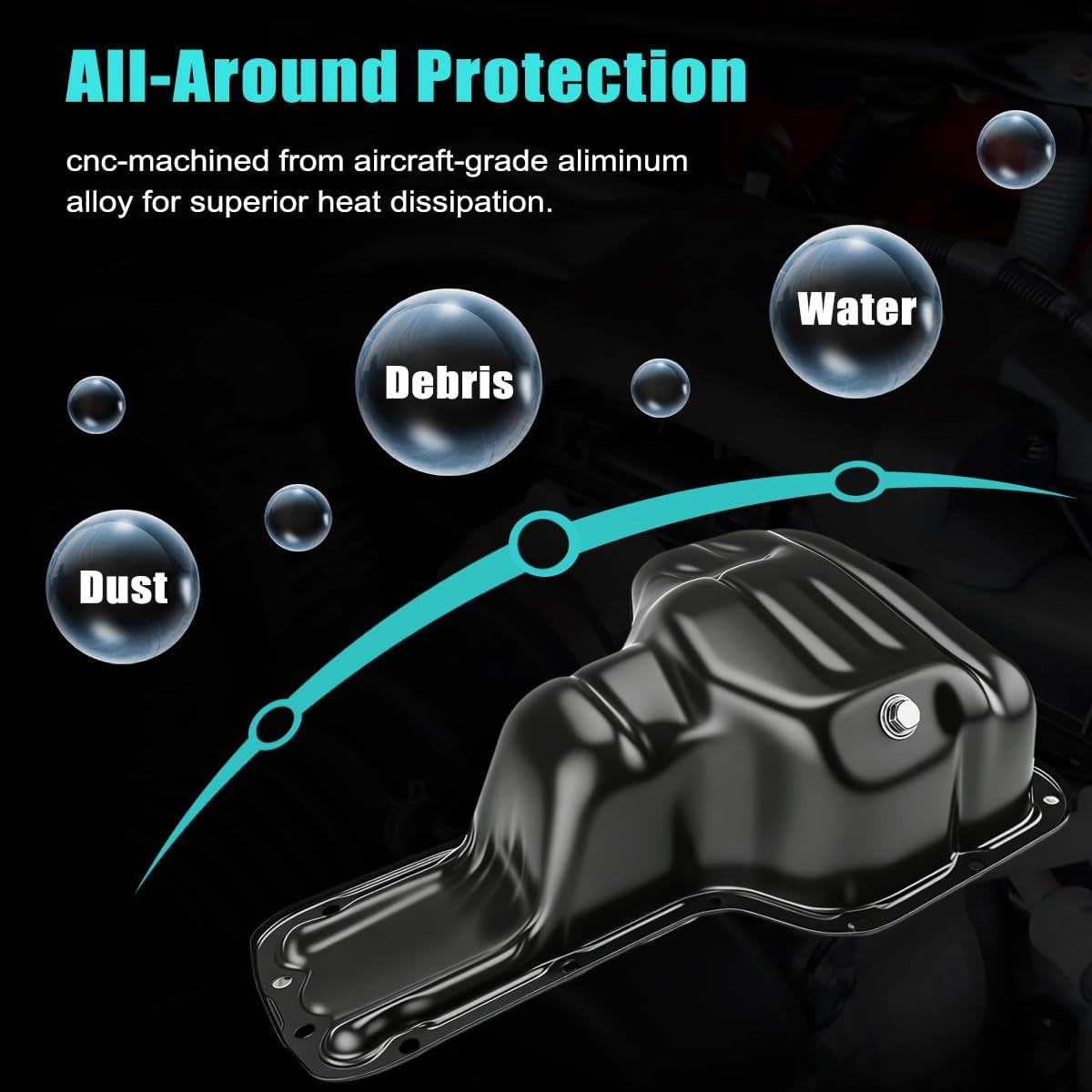 AUCERAMIC Engine Oil Pan Sump with Drain Plug for Toyota Celica 2000-2005, Corolla 1998-2008, MR2 Spyder 2000-2005, Matrix, Pontiac Vibe 2003-2008, Chevrolet Prizm 1998-2002, 1.8L