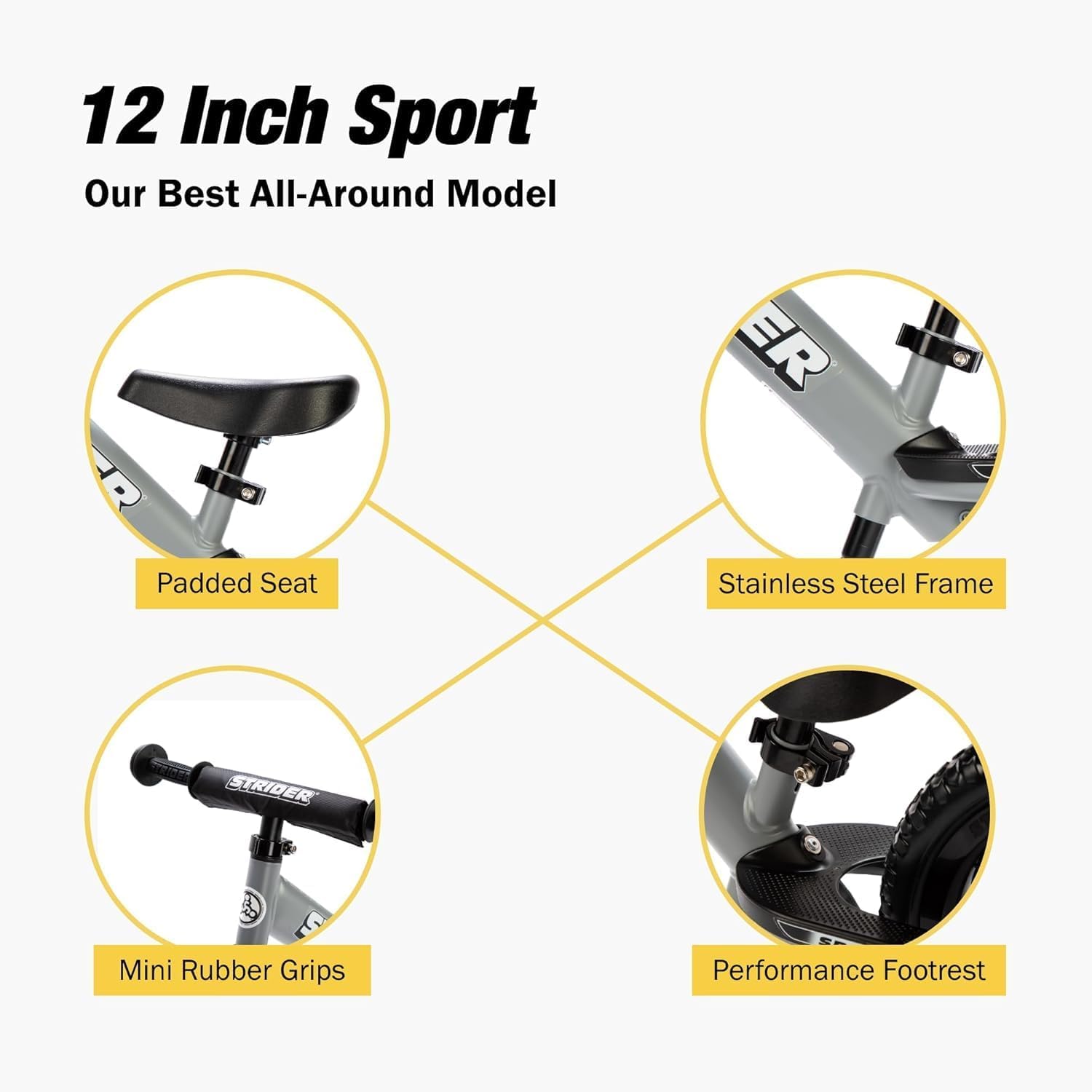 セール　STRIDER SPORTS 12 バランスバイク 黒　※組立必要 楽天市場】【楽天1位連続受賞】 ストライダー スポーツモデル 12