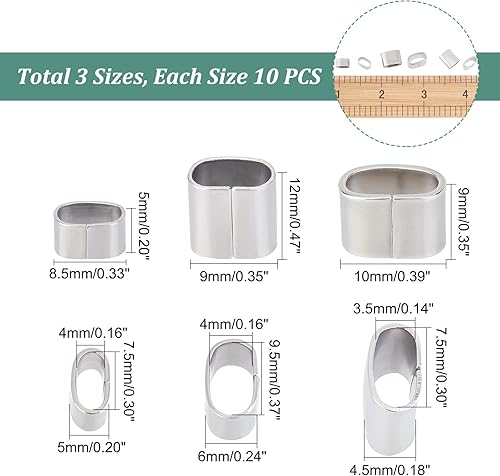 Miniatura 10 de UNICRAFTALE 200 piezas de anillo de enlace de acero inoxidable 201, conectores de enlace rápido, anillos de enlace ovalados ranurados de 0.394 x