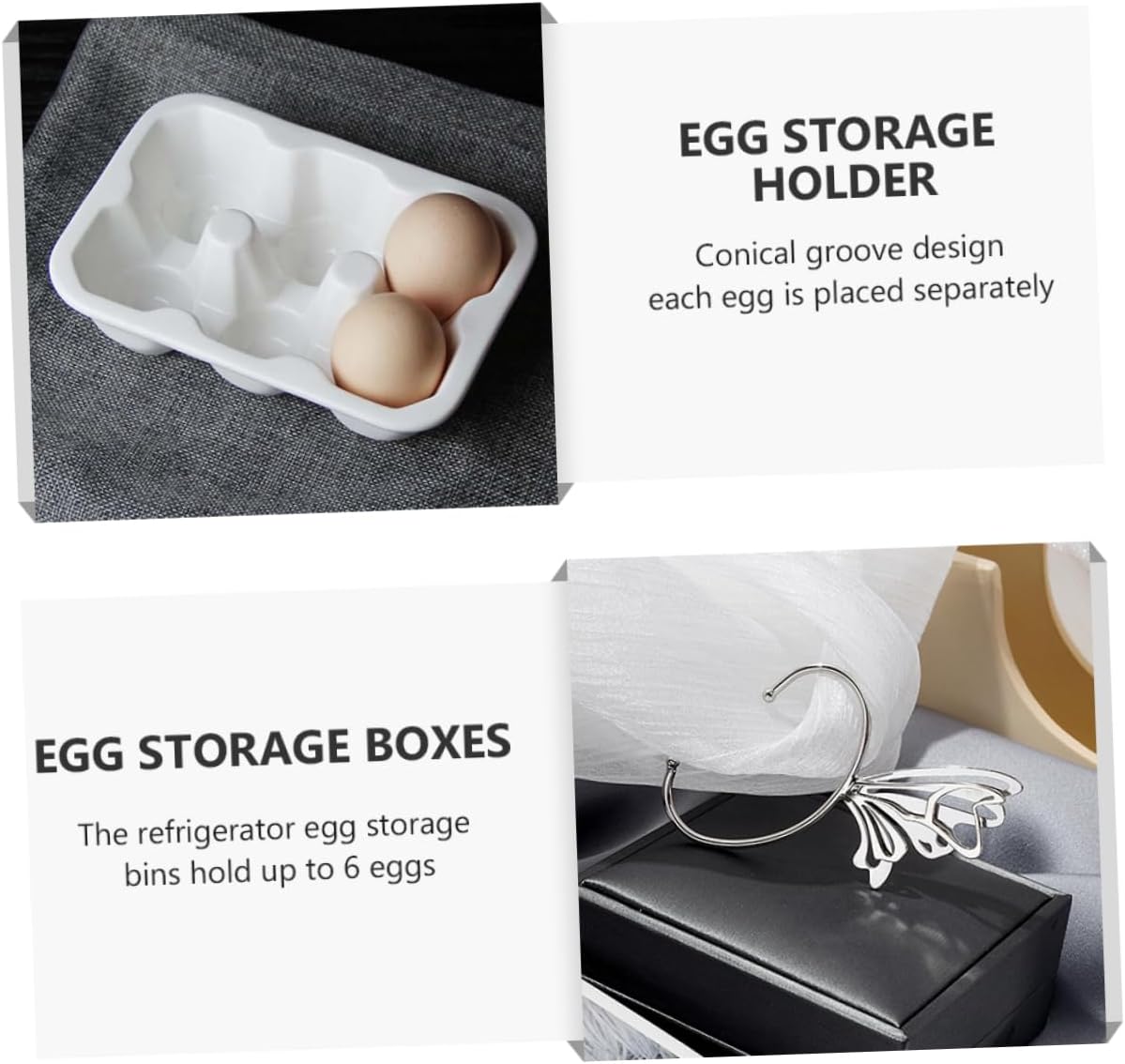 6grids Storage Container Porcelain Holder for Refrigerator Dish for Display for Easter Celebrations Compact Design for Home Kitchen