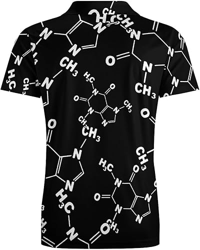 Miniatura 6 de Caffeine Molecule Gamer Nerd Geek Science Youth Polo Shirt Short Sleeve Uniform Shirt Sport Golf T-Shirt Tops