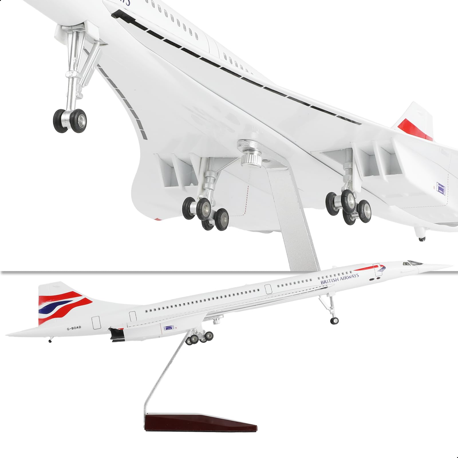 【値下げ】ブリティッシュエアウェイズ　コンコルド　クオリティダイキャスト Amazon.co.jp: QIYUMOKE 1:125スケール ダイキャストメタルコンコルド