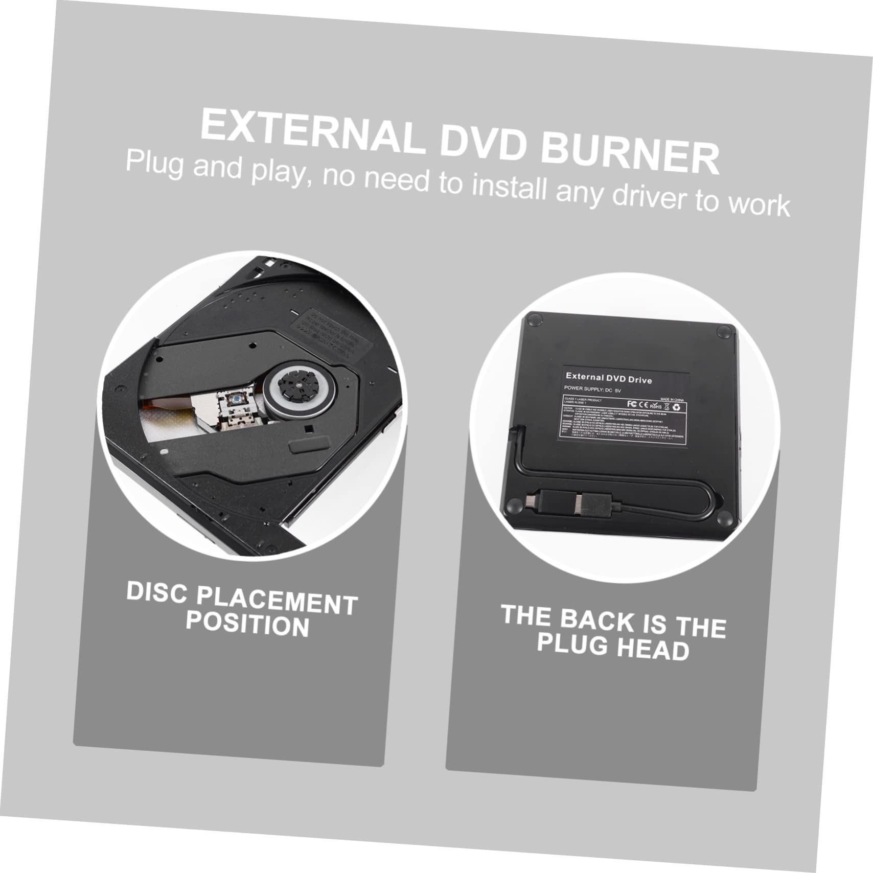 Lettore masterizzatore for Laptop unità Esterna Rom Lettore Blue Ray unità Portatile Lettore Dvd Lettori Bluray unità Dvd Esterna unità di Scrittura unità Dvd Portatile Note in plastica USB