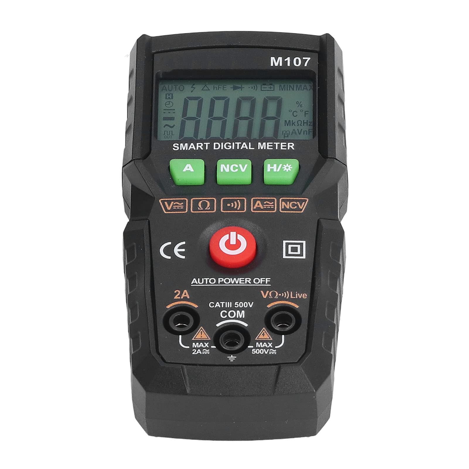 SorandyDigital Multimeter, Fully Automatic Multimeter, Voltage Tester, DC AC Voltmeter, Ohm Volt Amp Test Meter, Voltage Resistance Continuity Diodes Portable Multimeter for Testing (Black)