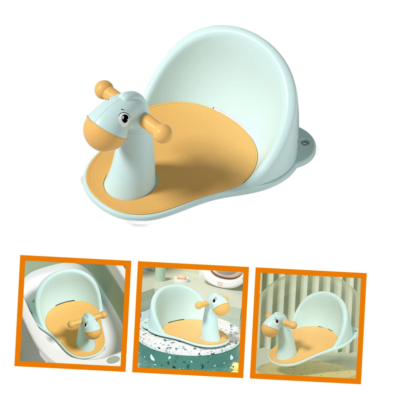 Asiento de Baño para Ñiño Ventosas Antideslizantes y Orificios de Drenaje, Silla de Bañera de Pp para Recién Nacidos y Niños Pequeños, Adecuado Baño Seguro