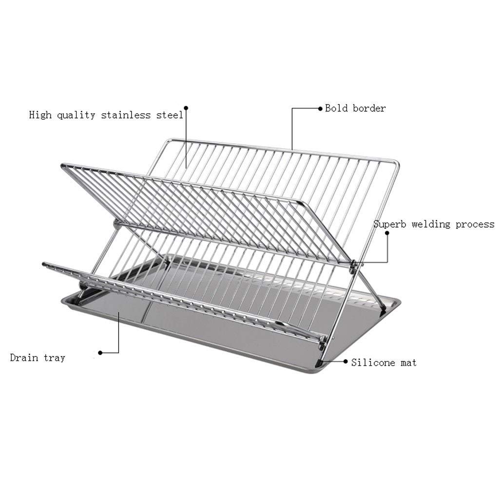 Geschirrkorb Edelstahl Abtropfbrett Küche Storage Rack Faltbare Dish Ablass Gestell 30 cm Geschirr Abtropfgestell