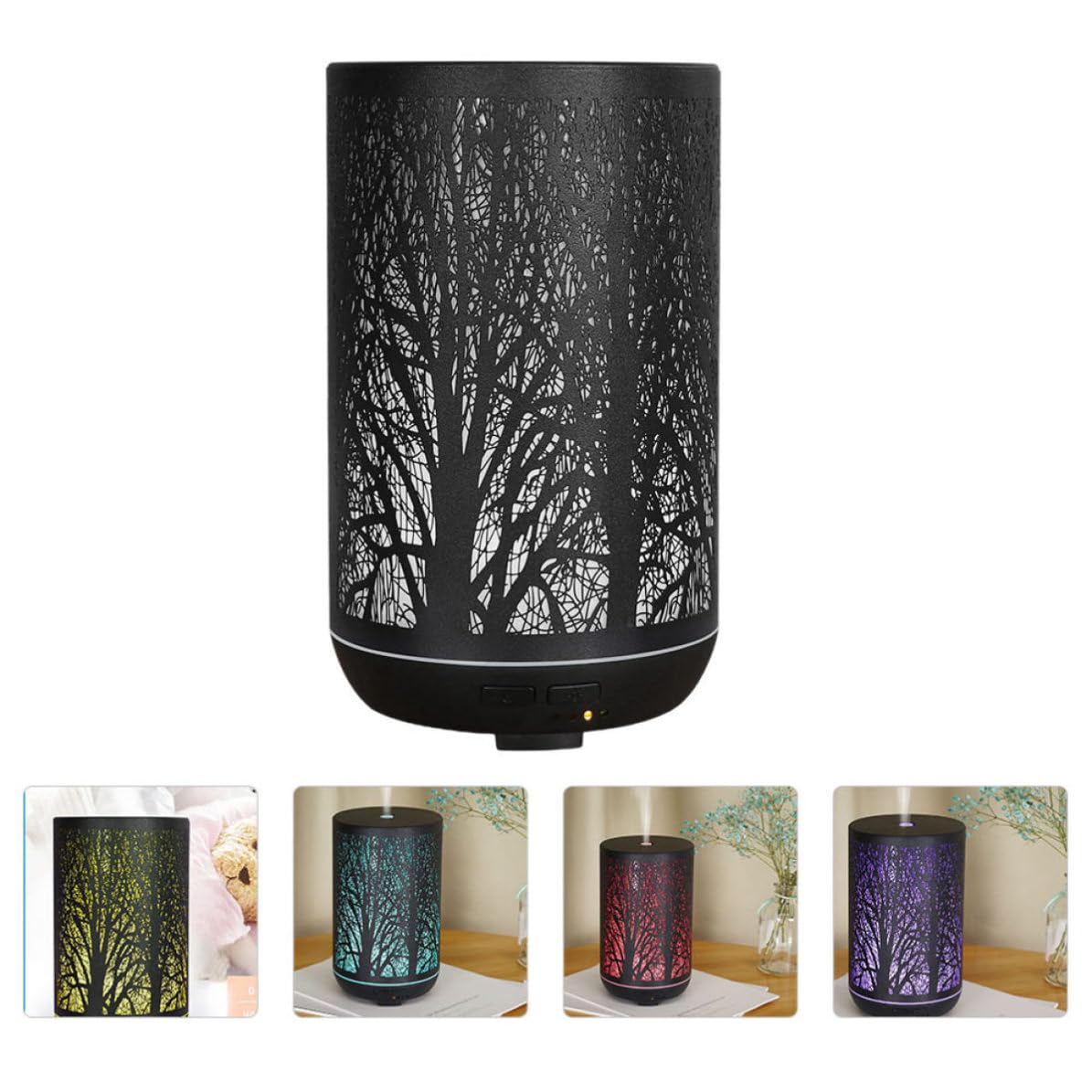 Diffusore Aromaterapia 300ml Nero in Abs e Pp per Casa | Design in Ferro, Funzionamento Silenzioso, Protezione Contro Mancanza D'acqua e Spegnimento