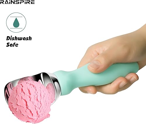 Vista 42 de Rainspire Cuchara de helado de acero inoxidable con mango cómodo, cuchara de helado resistente, pala para helado, ideal para cucharas de helado duro