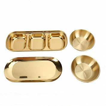 23Pcs Esthetician Supplies Kit, 3 Gold Mixing Bowls 3 Fan Brushes Face Mask Brushes 1 Gold Tray 12 Compressed Sponges, with Stainless Steel Serving Trays, for Spa Facial
