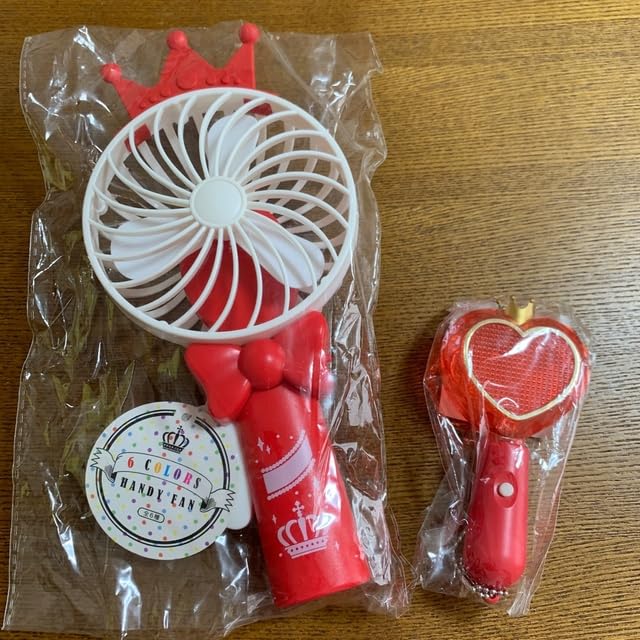 Amazon.co.jp: 王冠 ライト付きハンディファン ハート型ミニペンライト