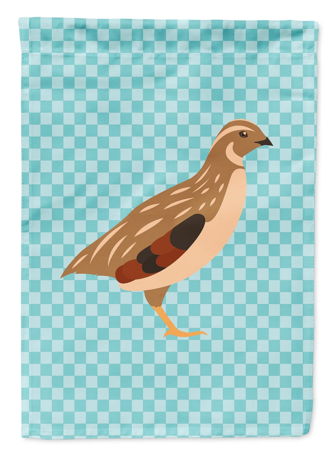 Caroline's Treasures BB8129GF Golden Phoenix Quail Blue Check Flag Garden Size , Small, multicolor