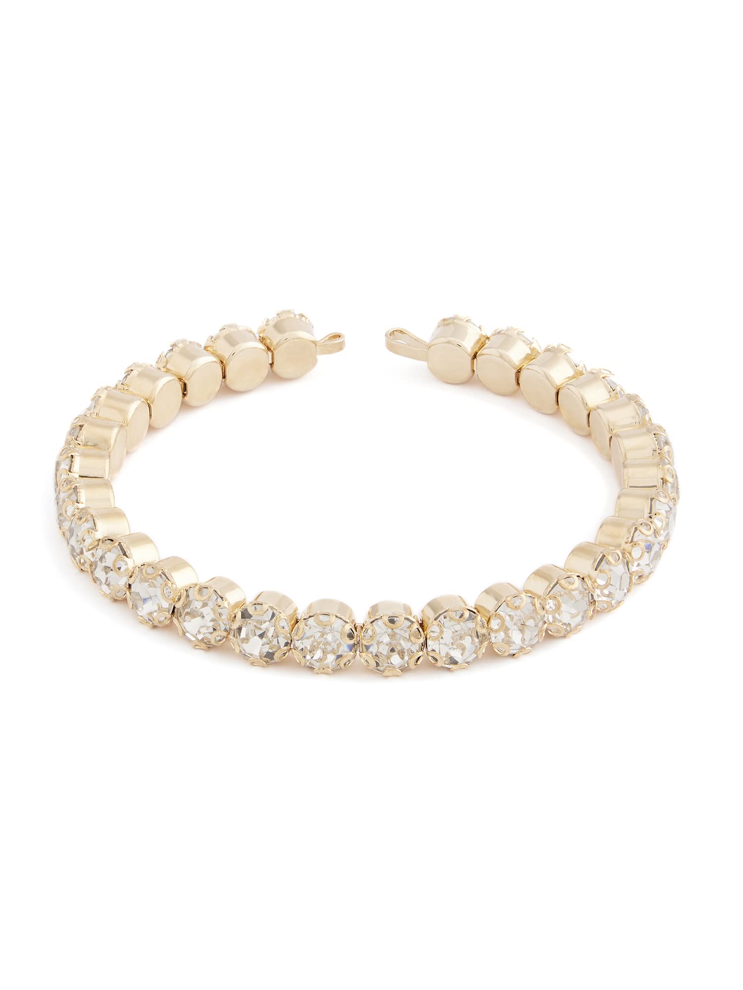 ZAVERI PEARLS Gold Tone Dazzling Diamonds Contemporary Kada Bracelet For Women-ZPFK13688 (B0B2LVT54B) Amazon Price History, Amazon Price Tracker