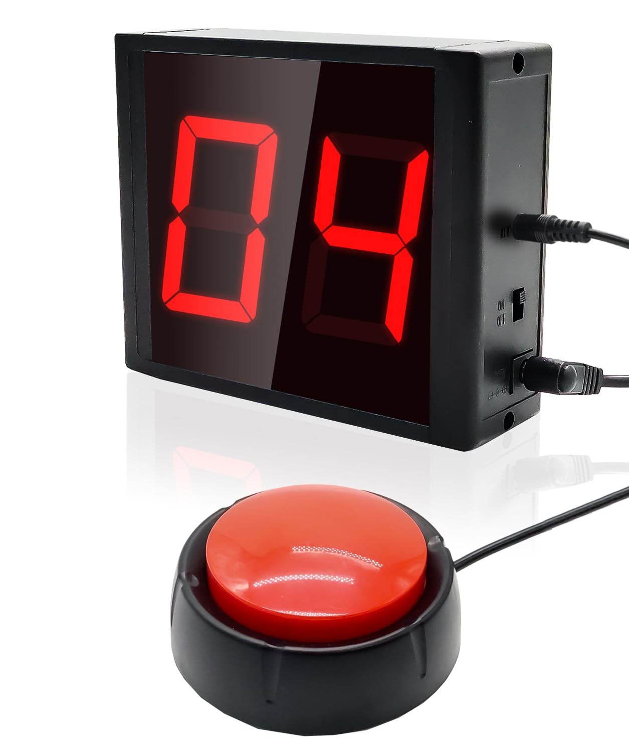 Compteur numérique avec bouton poussoir, grand écran LED de 5,8 cm, compteur de tours électronique pour la marche, le sport (2 chiffres)