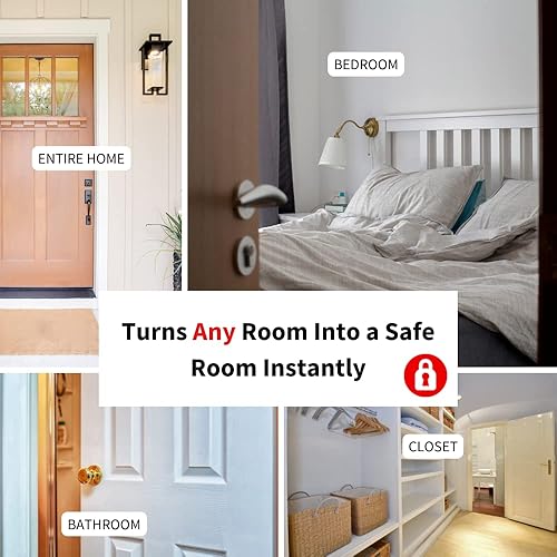 Miniatura 3 de FlipLok - Cerradura de puerta de alta seguridad, 10 veces más fuerte que un cerrojo, cerradura de teclado, negro, sin llave