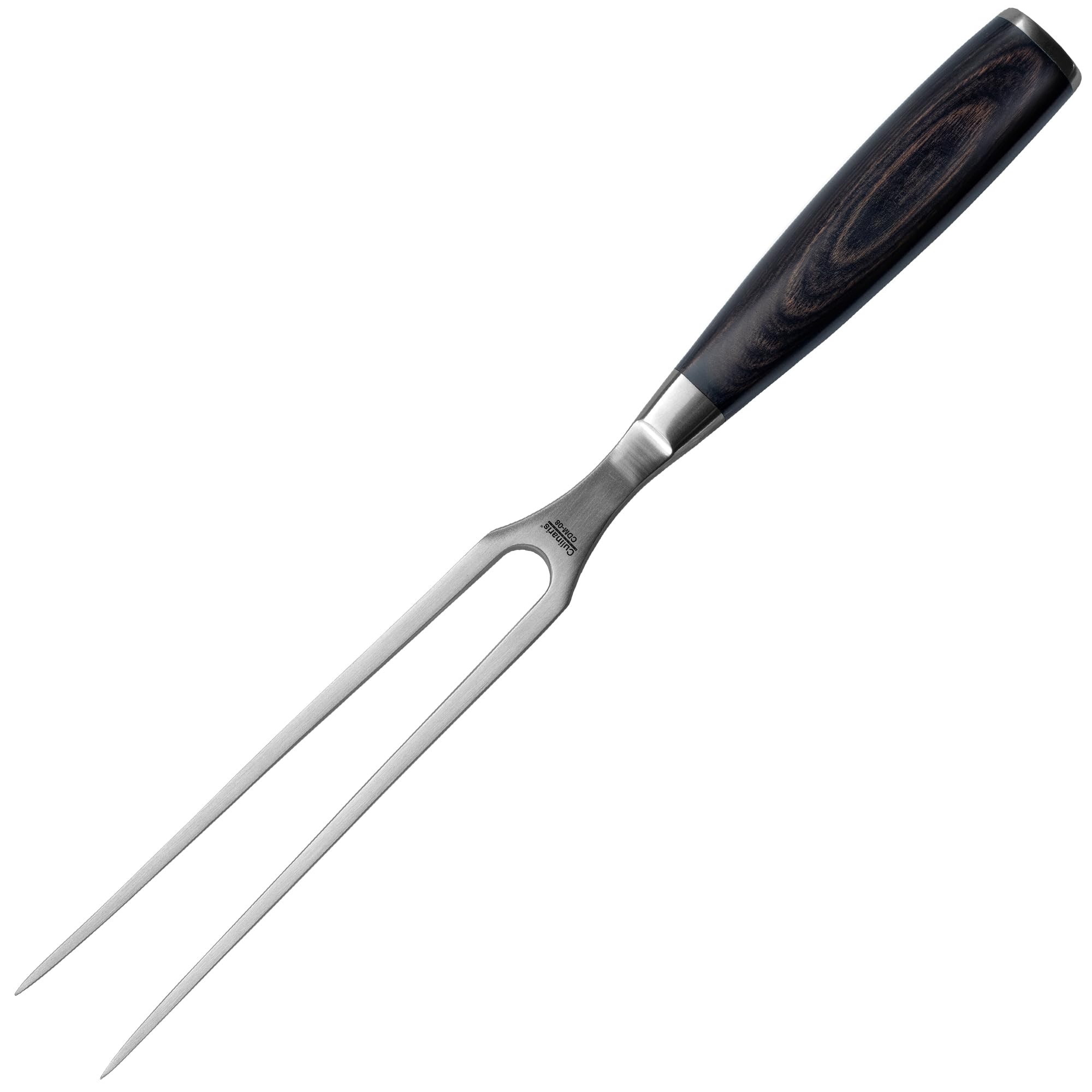 Culinaris Forchetta da carne | Lunghezza 19 cm | Acciaio inossidabile | Manici in legno di Pakka marrone, doppio rivettato ed ergomoico