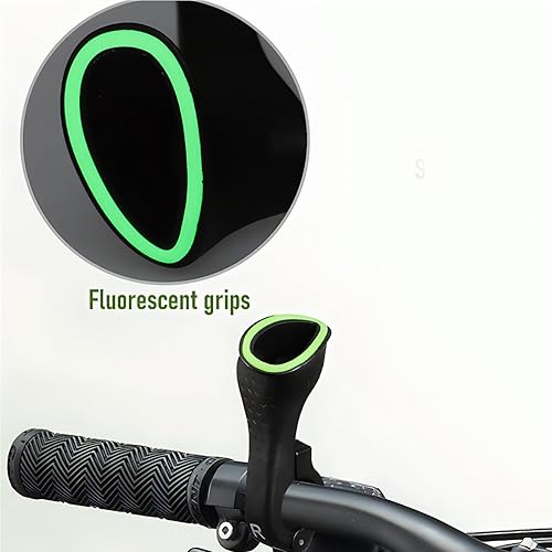 Miniatura 6 de Extremos ergonómicos para barra de bicicleta: 1 par de agarres fluorescentes para manillar de bicicleta de montaña, extremos extensores de manillar