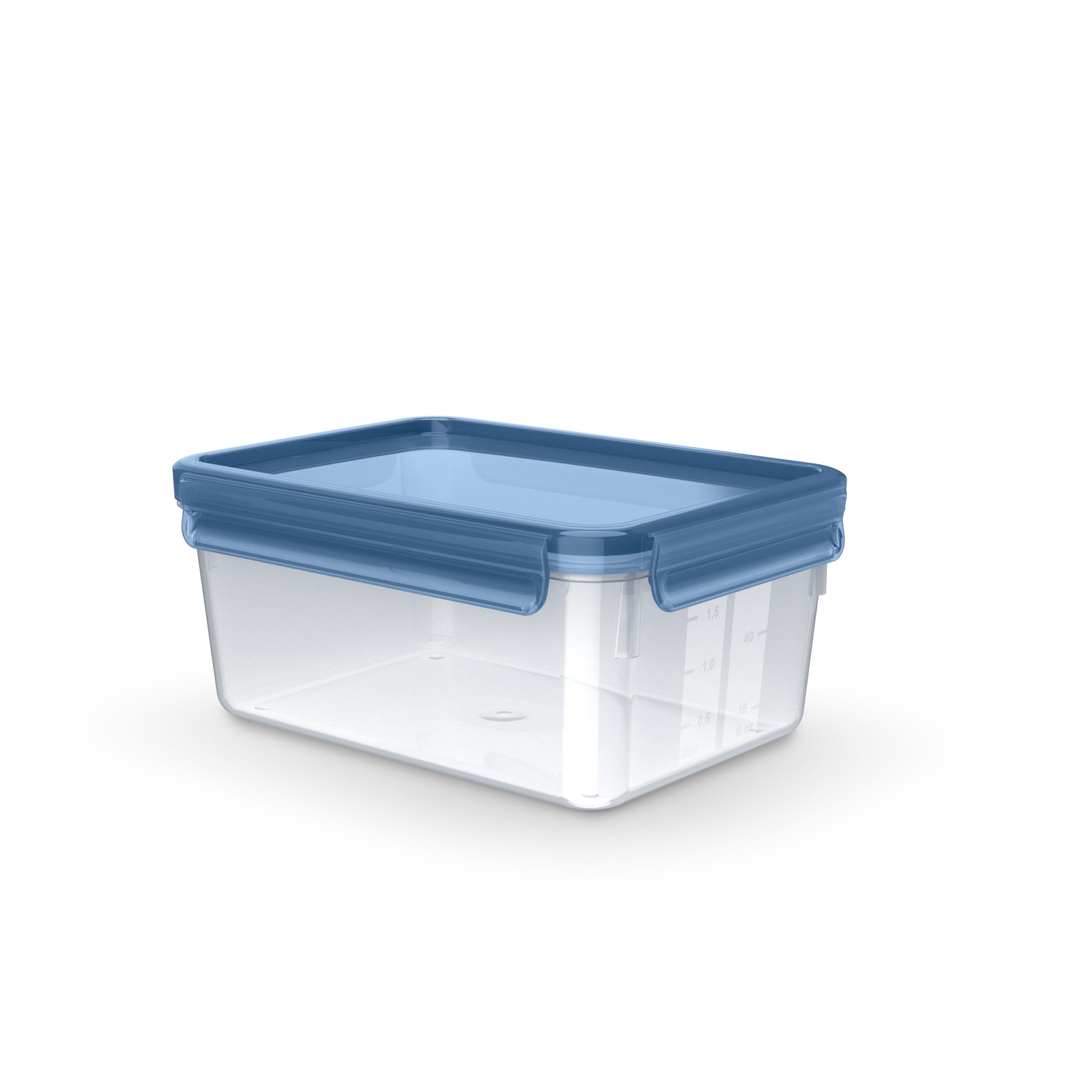 Emsa Clip & Close Eco Food Storage Container, 2.2 L, Eco Design, Leak-Proof, Hygienic, Microwave/Freezer/Dishwasher Safe, BPA-Free, Blue, N1171500