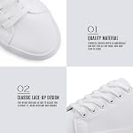JABASIC Women Platform Sneakers Low Top Sneakers Casual Walking Shoes
