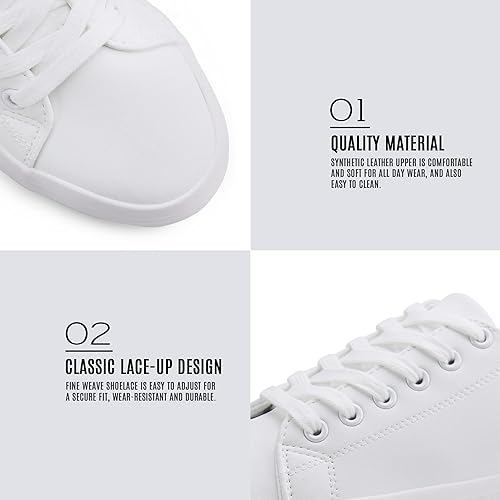 Miniatura 4 de JABASIC Zapatillas de plataforma con cordones para mujer, zapatillas casuales cómodas de moda para caminar