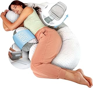 BabybeFun Schwangerschaftskissen zum Schlafen [Extra Komfort Dank Verstellfunktion] Seitenschläferkissen inkl Bezug Stillkissen XXL aus Samt Kuschelkissen Pregnancy Pillow Kissen Schwangerschaft Grau