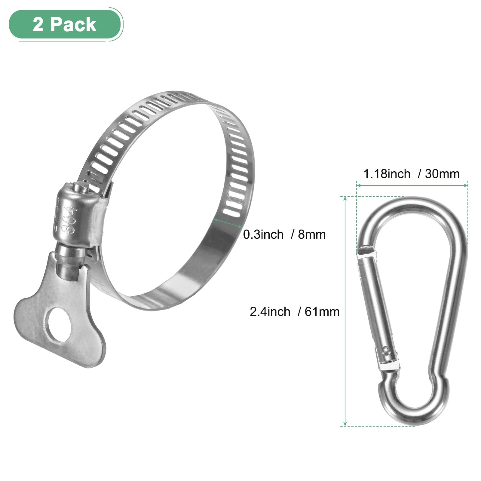 M METERXITY 2-Pack Flag Pole Rings 0.8-1.7 Inch - Image 4