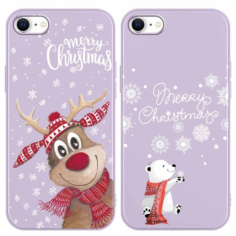 Yoedge 2 Pezzi Natale Cover per iPhone 13 6,1, Ultra Sottile