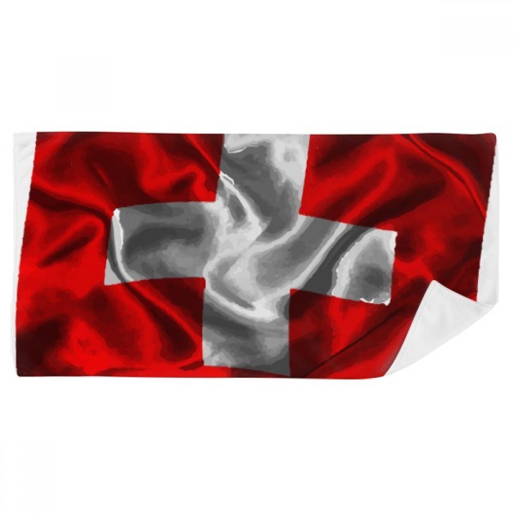 Gant de toilette doux 35x70cm avec motif drapeau suisse abstrait multicolore