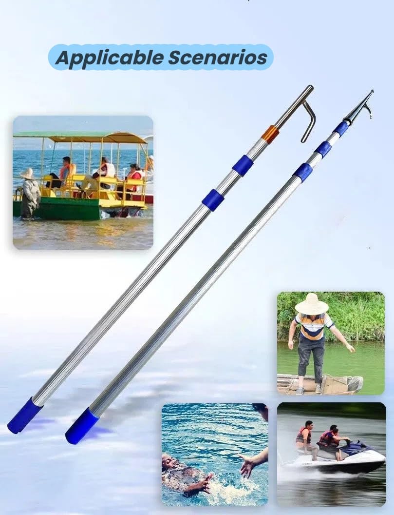 Gancio telescopico per barche per ormeggio e ormeggio, strumento versatile per yacht e luci da appendere